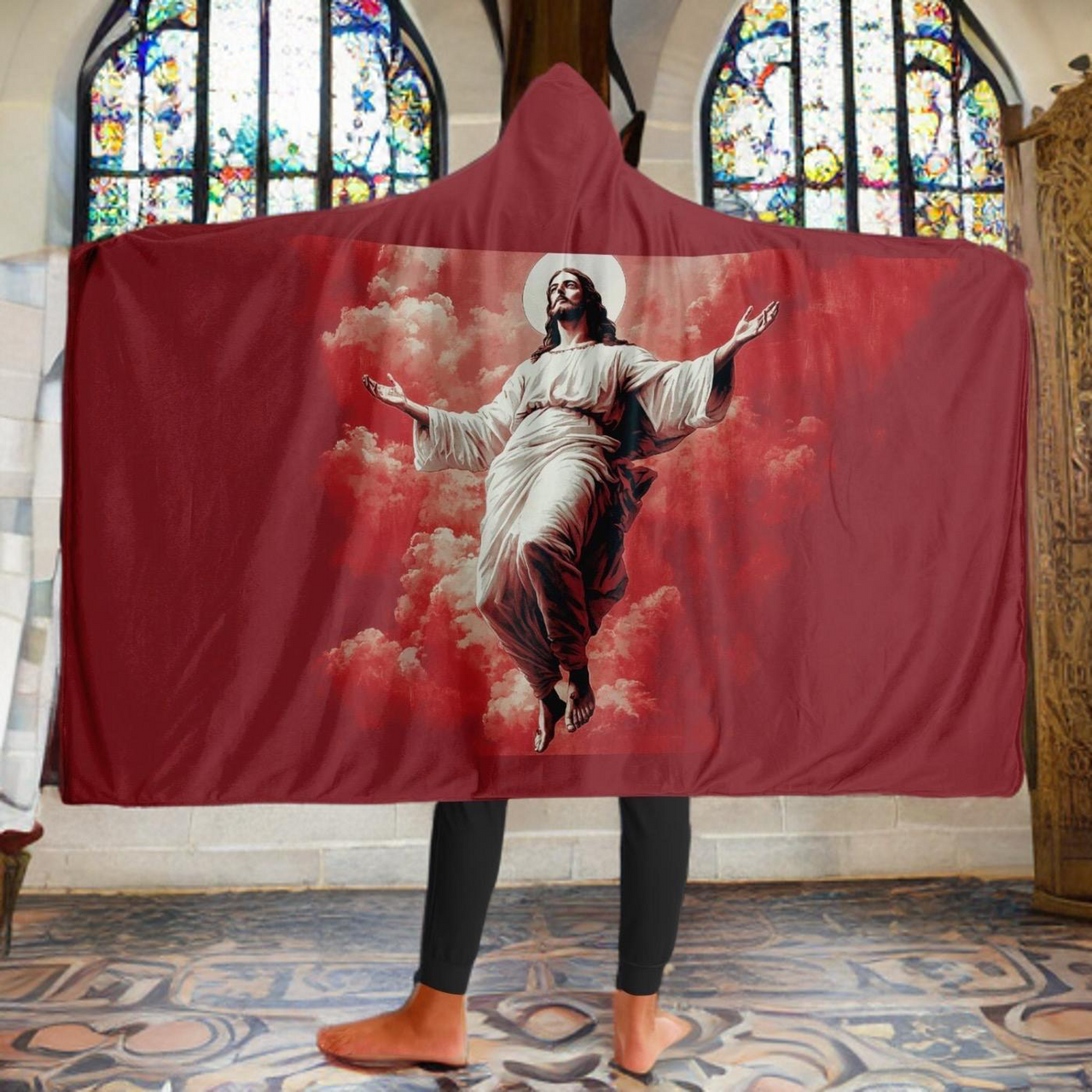 ASCENDING JESUS - HOODED BLANKET