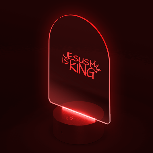 JESUS_IS_KING-_ARYLLIC_LED_SIGN_Arc_Dark_Angle_Red_Mockup.png