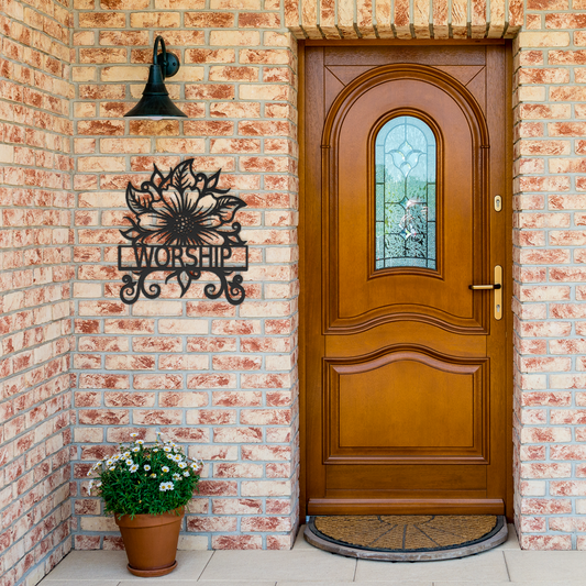 WORSHIP_METAL_SIGN_Black_Brick_Entrance_Mockup.png