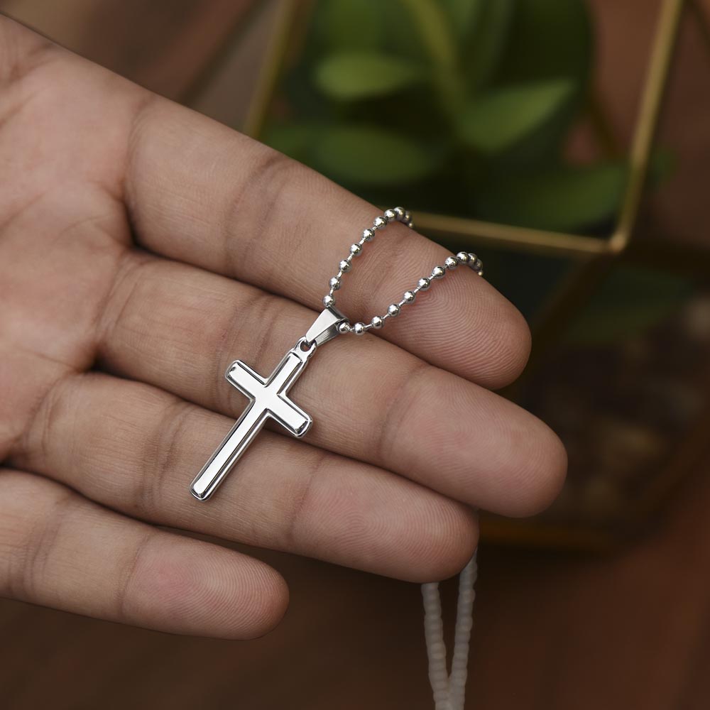 TO MY HANDSOME HUSBAND - HAPPY ANNIVERSARY - CROSS NECKLACE GIFT SET