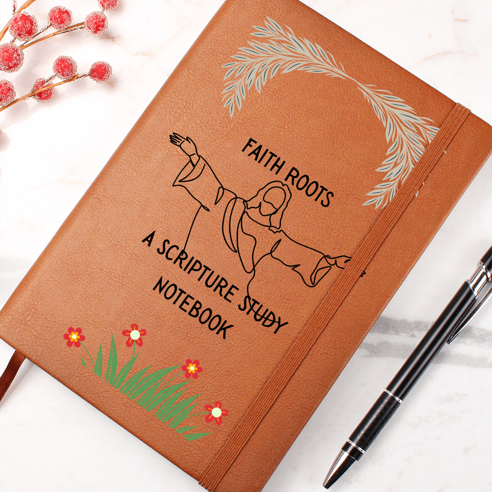 FAITH ROOTS - A SCRIPTURE STUDY NOTEBOOK - LEATHER JOURNAL