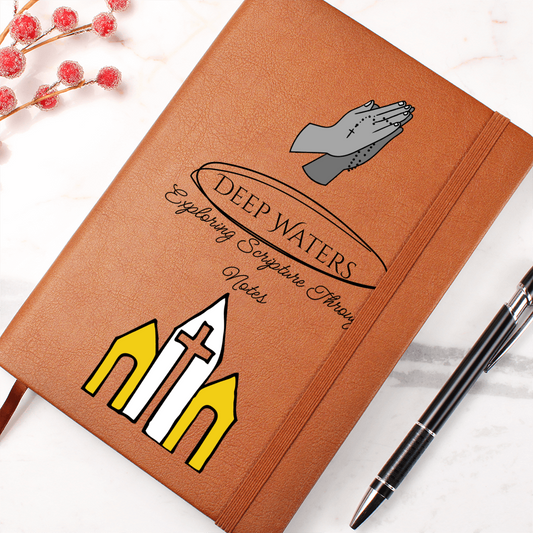 DEEP WATERS - EXPLORING SCRIPTURE THROUGH NOTES - LEATHER JOURNAL