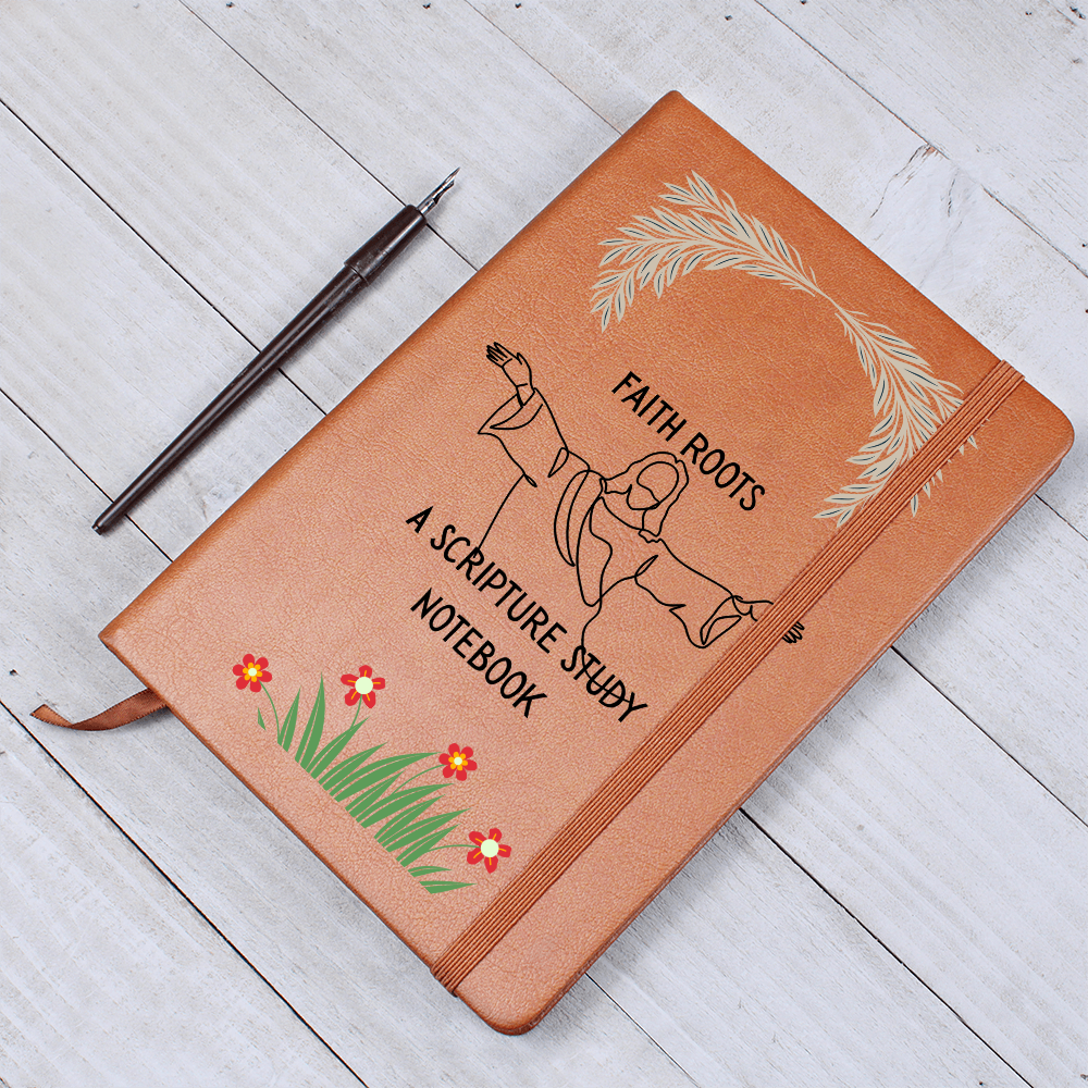 FAITH ROOTS - A SCRIPTURE STUDY NOTEBOOK - LEATHER JOURNAL