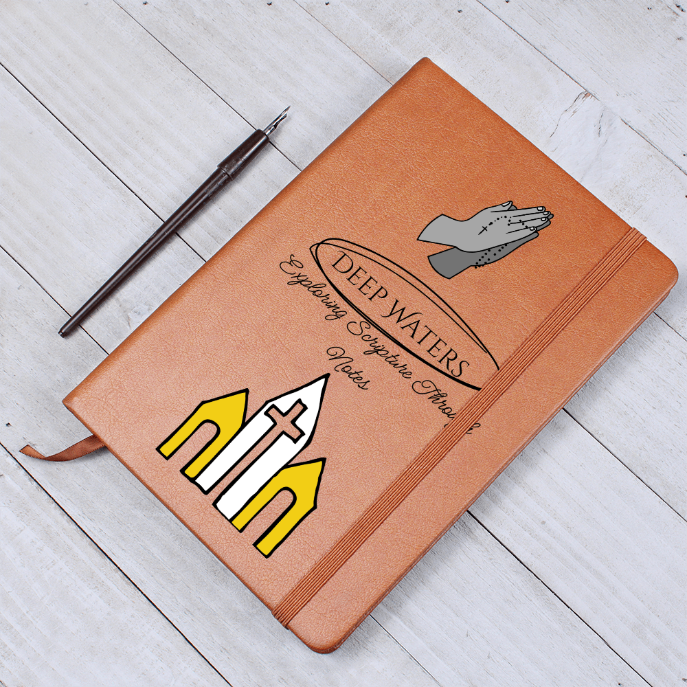 DEEP WATERS - EXPLORING SCRIPTURE THROUGH NOTES - LEATHER JOURNAL