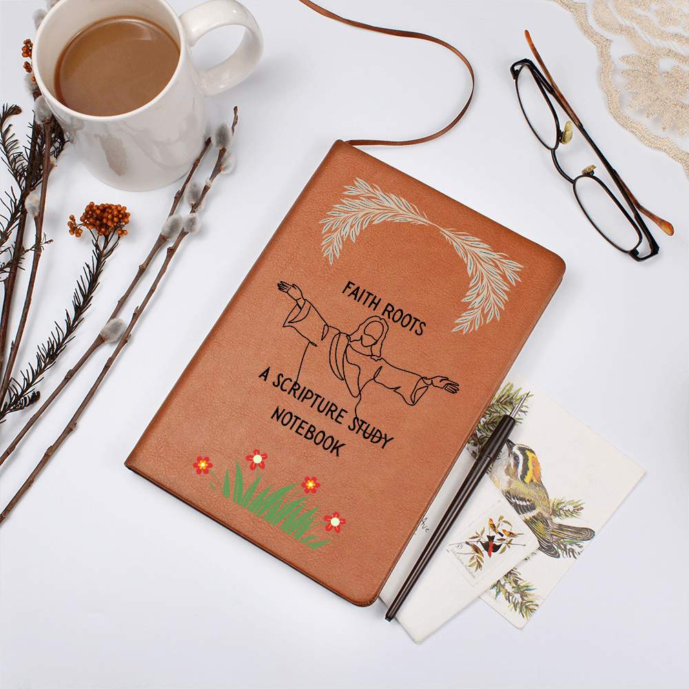 FAITH ROOTS - A SCRIPTURE STUDY NOTEBOOK - LEATHER JOURNAL