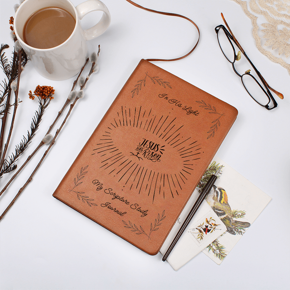 IN HIS LIGHT - MY SCRIPTURE STUDY JOURNAL - LEATHER JOURNAL