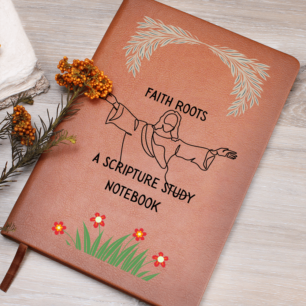 FAITH ROOTS - A SCRIPTURE STUDY NOTEBOOK - LEATHER JOURNAL