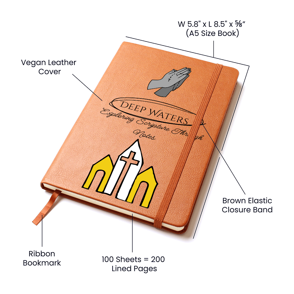DEEP WATERS - EXPLORING SCRIPTURE THROUGH NOTES - LEATHER JOURNAL