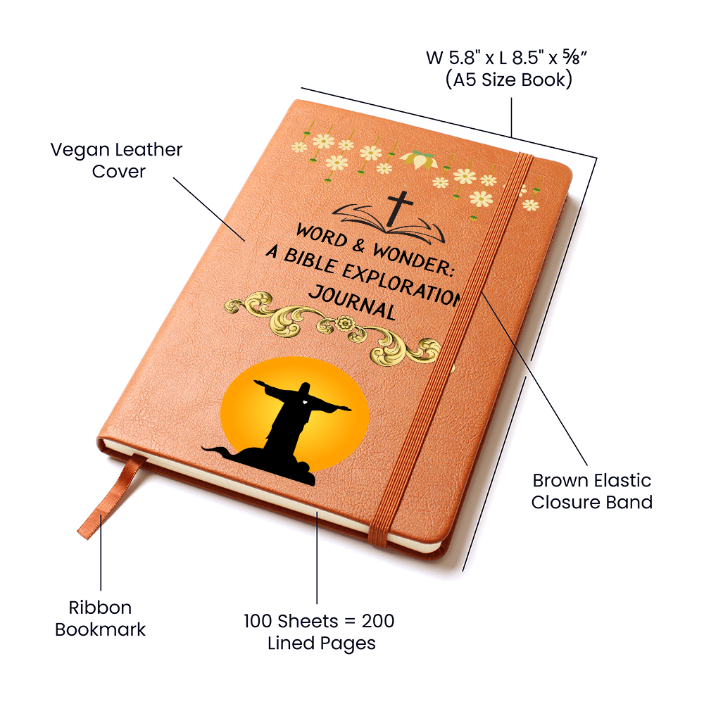 WORD & WONDER - A BIBLE EXPLORATION JOURNAL - LEATHER JOURNAL