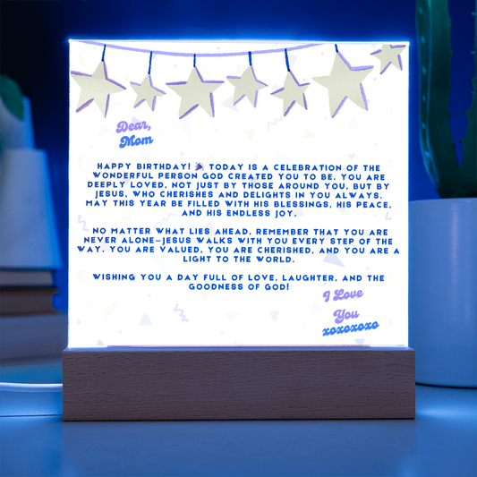 DEAR MOM , HAPPY BIRTHDAY I LOVE YOU - ACYRILLIC LED GIFT