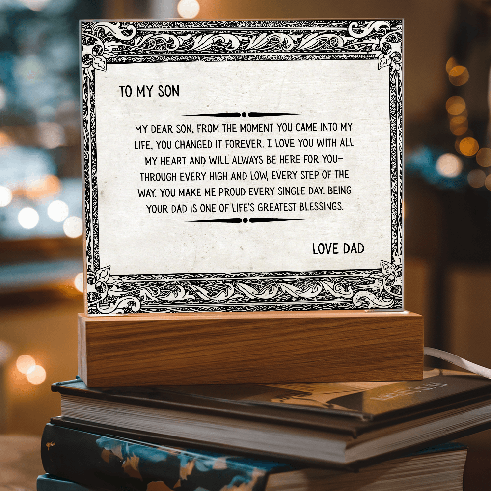 TO MY SON - LOVE DAD - ACRYLLIC LED GIFT