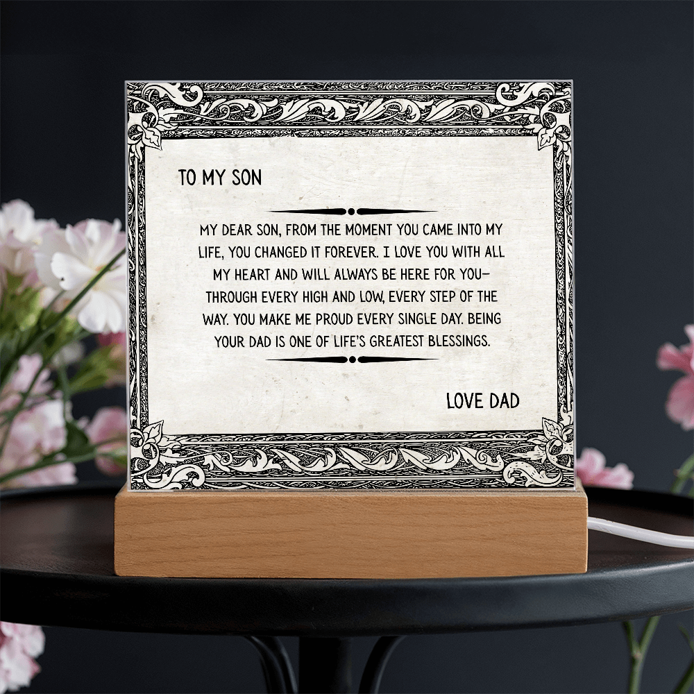TO MY SON - LOVE DAD - ACRYLLIC LED GIFT