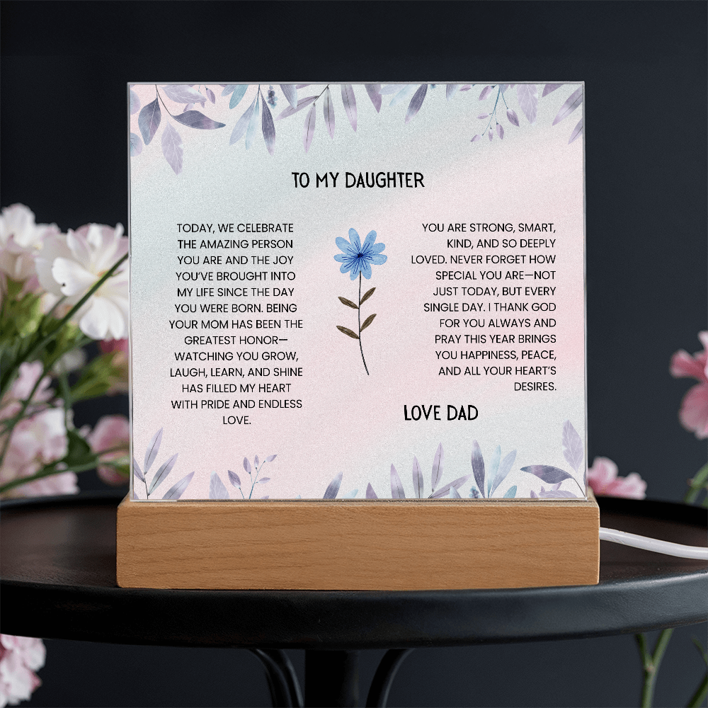 TO MY DAUGHTER - LOVE DAD - ACRYLLIC LED GIFT