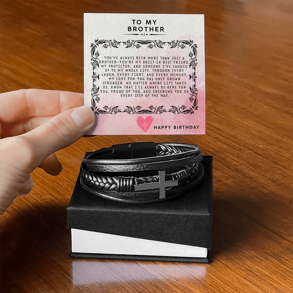 TO MY BROTHER - HAPPY BIRTHDAY - CROSS BRACELET GIFT SET