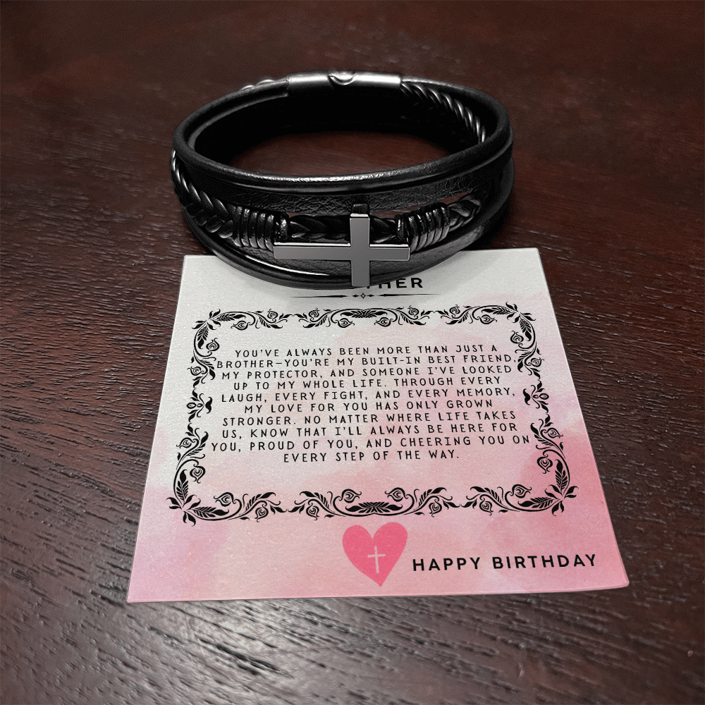 TO MY BROTHER - HAPPY BIRTHDAY - CROSS BRACELET GIFT SET
