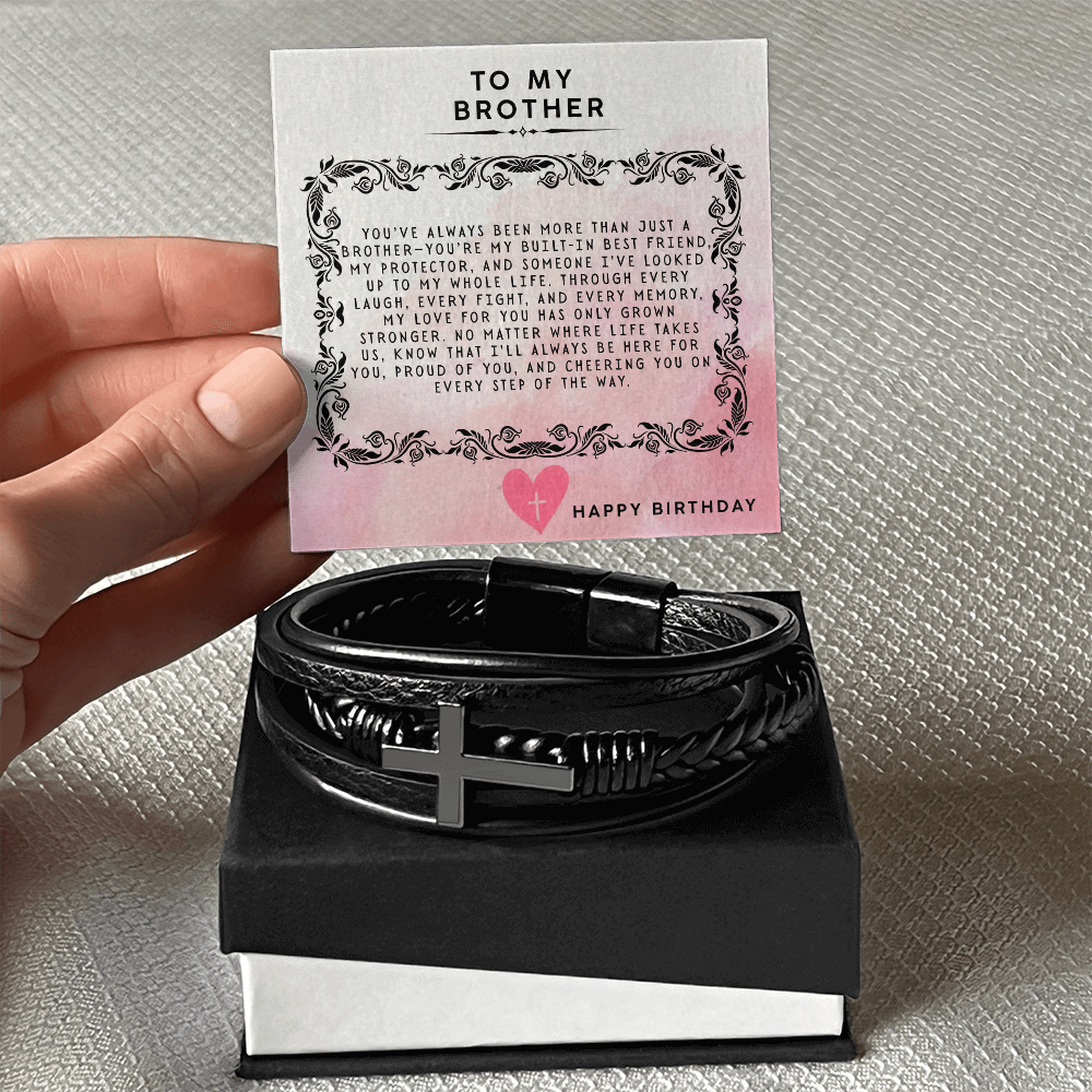 TO MY BROTHER - HAPPY BIRTHDAY - CROSS BRACELET GIFT SET