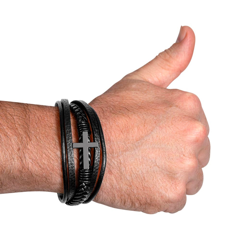 TO MY SON - LOVE DAD - CROSS BRACELET GIFT SET