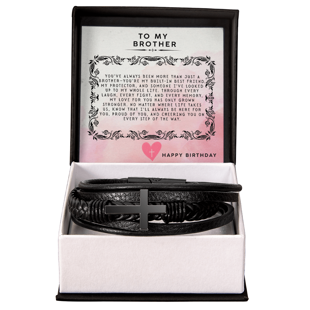 TO MY BROTHER - HAPPY BIRTHDAY - CROSS BRACELET GIFT SET