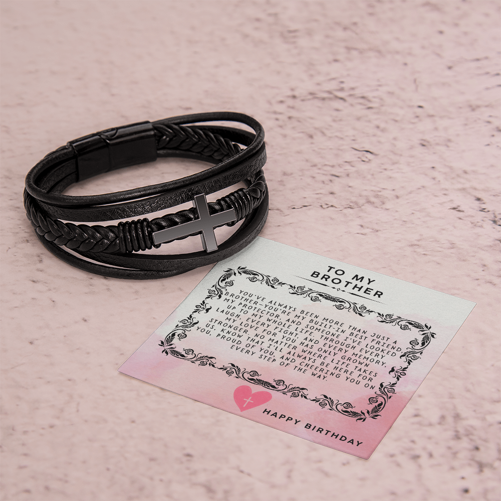 TO MY BROTHER - HAPPY BIRTHDAY - CROSS BRACELET GIFT SET
