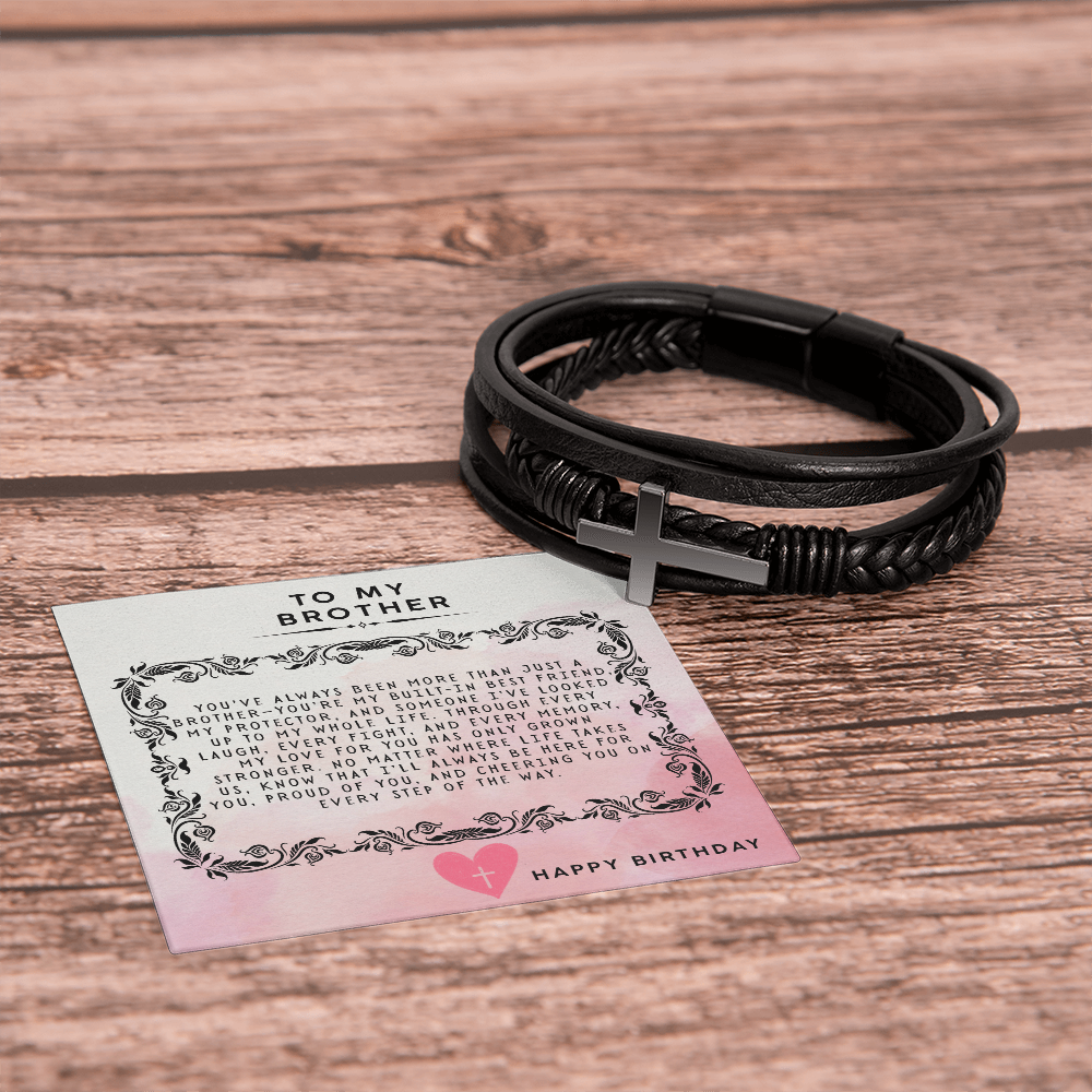 TO MY BROTHER - HAPPY BIRTHDAY - CROSS BRACELET GIFT SET