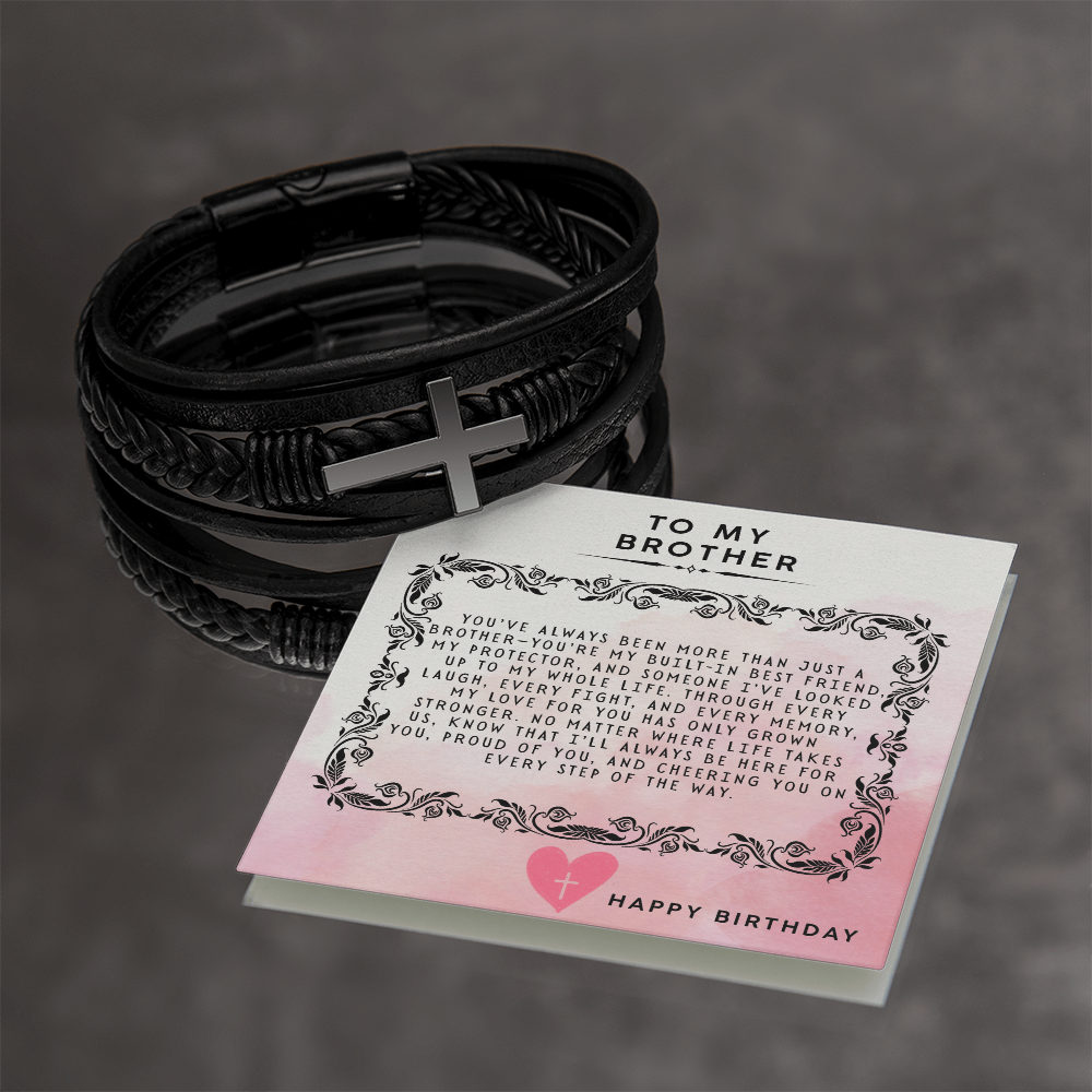 TO MY BROTHER - HAPPY BIRTHDAY - CROSS BRACELET GIFT SET