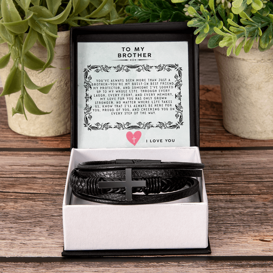 TO MY BROTHER - I LOVE YOU - CROSS BRACELET GIFT SET