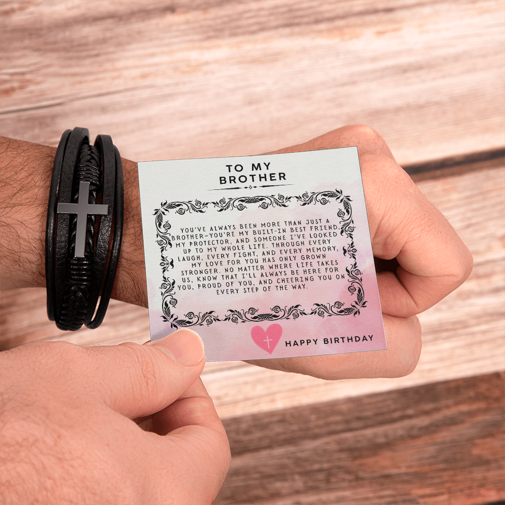 TO MY BROTHER - HAPPY BIRTHDAY - CROSS BRACELET GIFT SET
