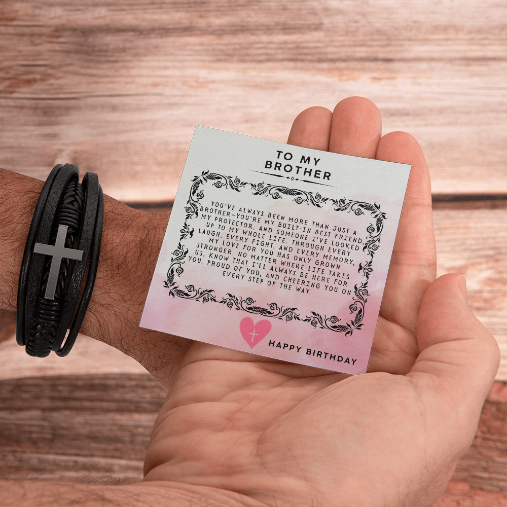 TO MY BROTHER - HAPPY BIRTHDAY - CROSS BRACELET GIFT SET