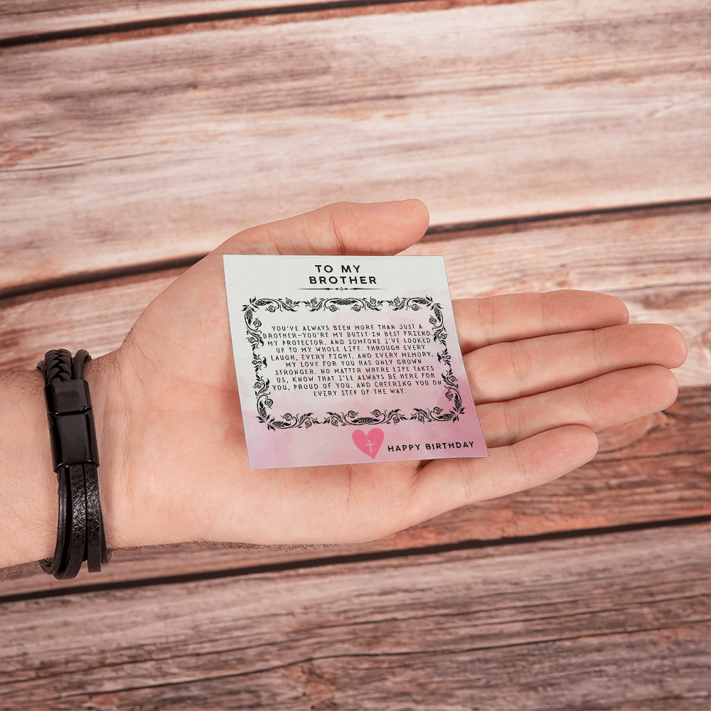 TO MY BROTHER - HAPPY BIRTHDAY - CROSS BRACELET GIFT SET