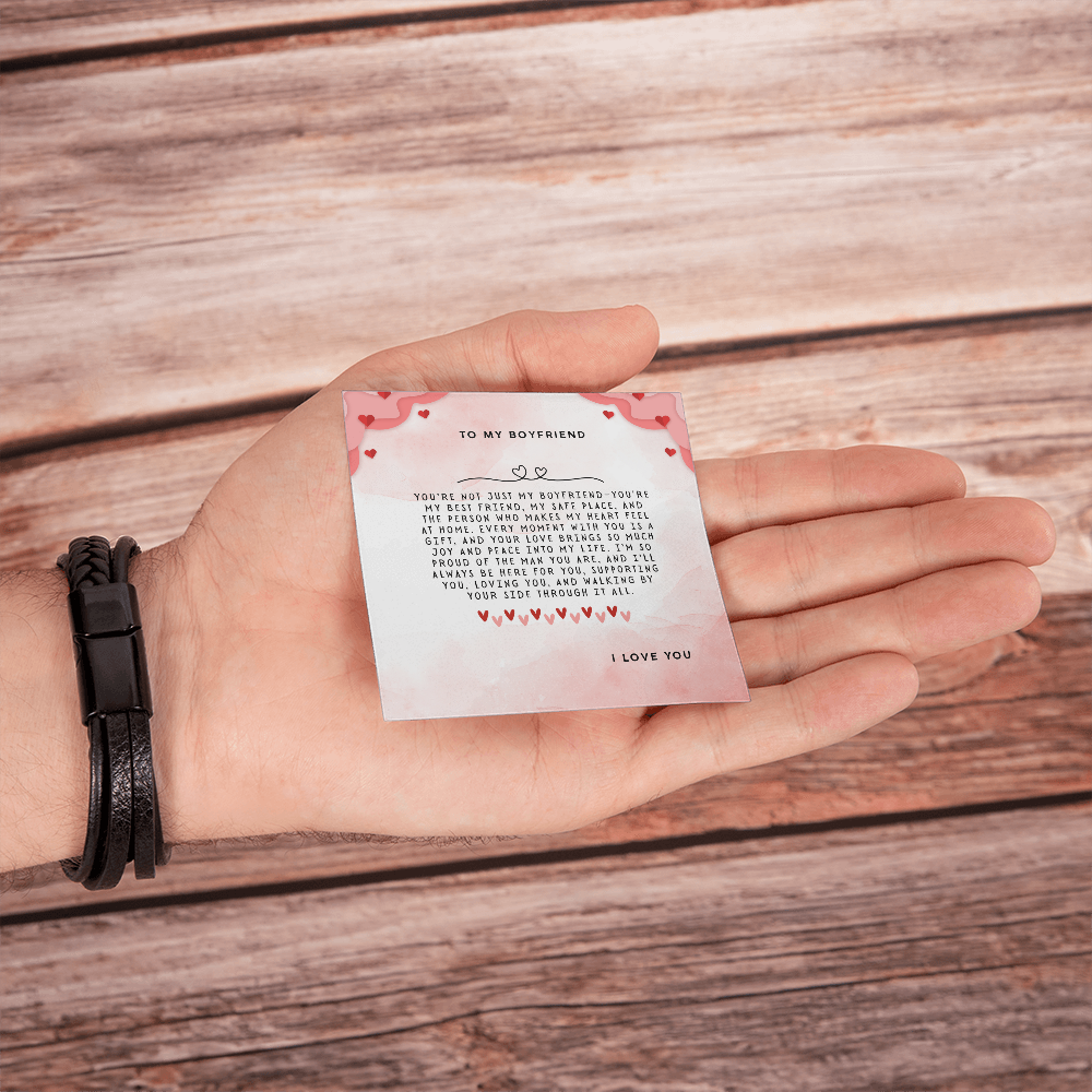 TO MY BOYFRIEND - I LOVE YOU - CROSS BRACELET GIFT SET