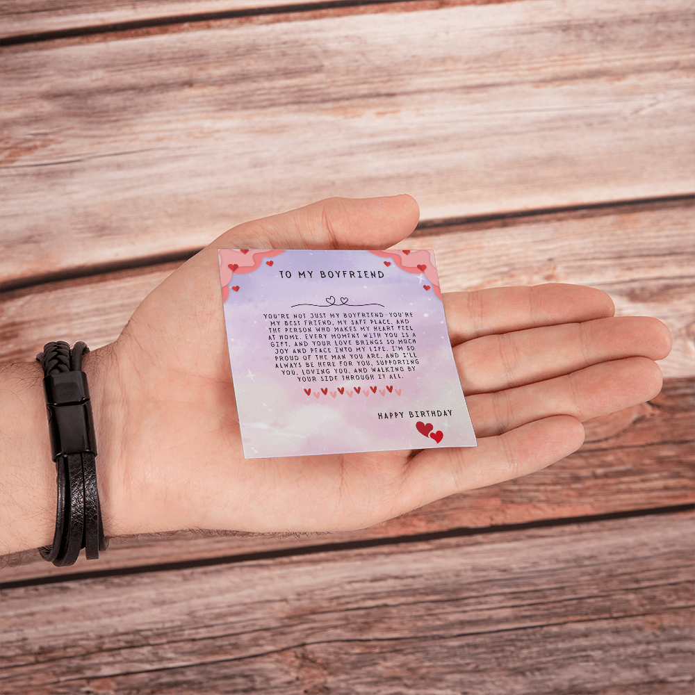 TO MY BOYFRIEND - HAPPY BIRTHDAY - CROSS BRACELET GIFT SET