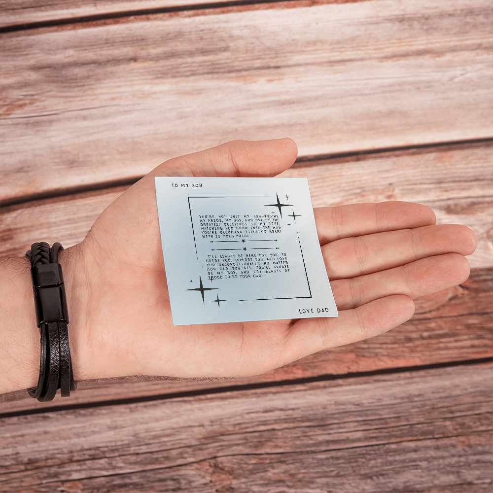 TO MY SON - LOVE DAD - CROSS BRACELET GIFT SET