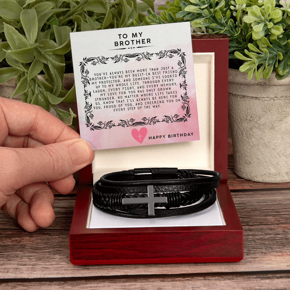 TO MY BROTHER - HAPPY BIRTHDAY - CROSS BRACELET GIFT SET