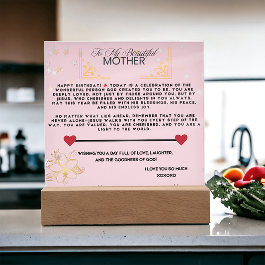 TO MY BEAUTIFUL MOTHER - I LOVE YOU SO MUCH - ACRYLLIC LED GIFT