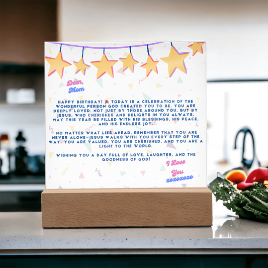 DEAR MOM , HAPPY BIRTHDAY I LOVE YOU - ACYRILLIC LED GIFT
