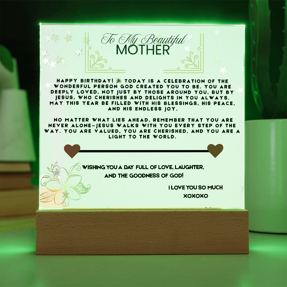 TO MY BEAUTIFUL MOTHER - I LOVE YOU SO MUCH - ACRYLLIC LED GIFT