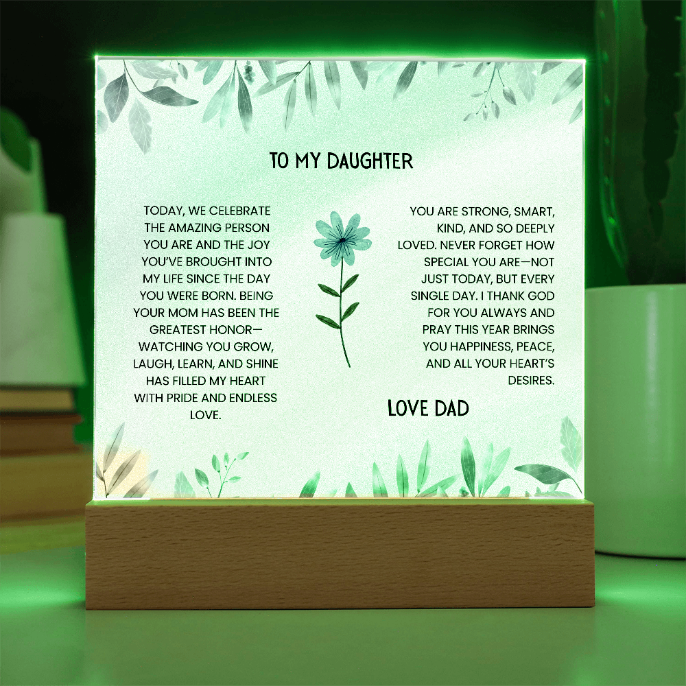 TO MY DAUGHTER - LOVE DAD - ACRYLLIC LED GIFT