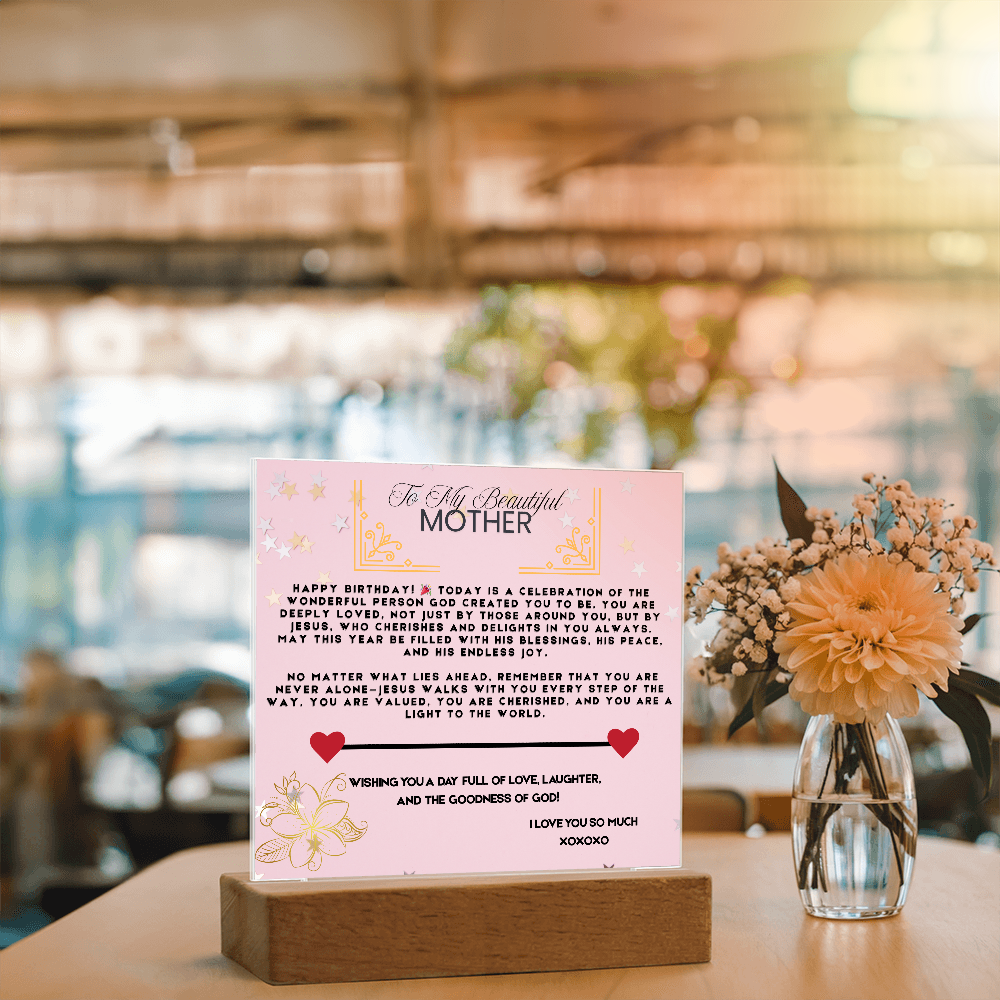TO MY BEAUTIFUL MOTHER - I LOVE YOU SO MUCH - ACRYLLIC LED GIFT