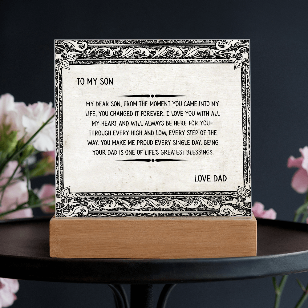 TO MY SON - LOVE DAD - ACRYLLIC LED GIFT