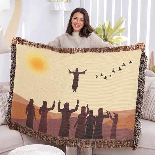 JESUS ASCENDING - WOVEN HEIRLOOM BLANKET