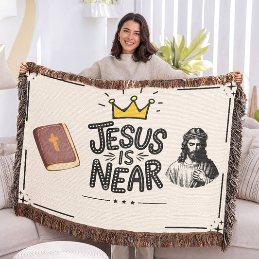 JESUS IS NEAR - WOVEN HEIRLOOM BLANKET