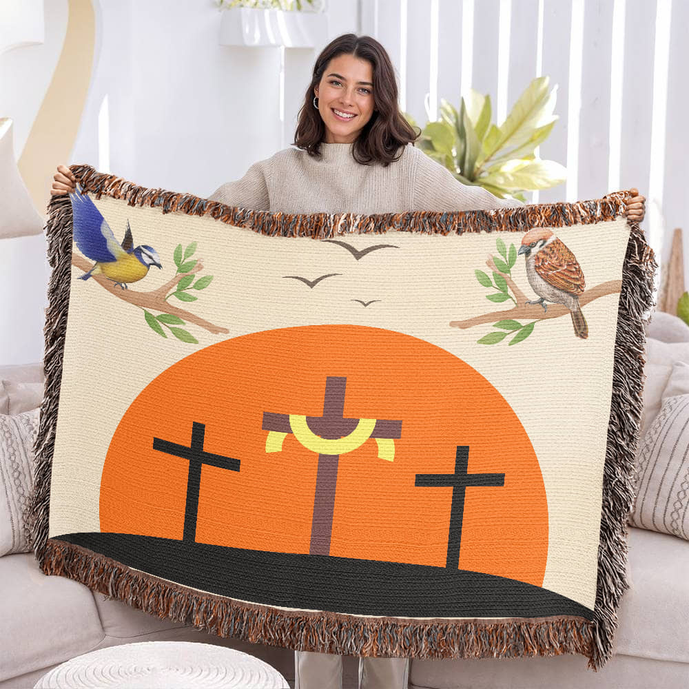 A CROSS LANDSCAPE - WOVEN HEIRLOOM BLANKET