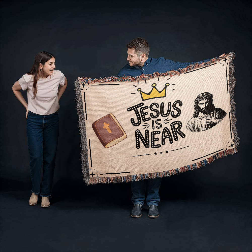 JESUS IS NEAR - WOVEN HEIRLOOM BLANKET
