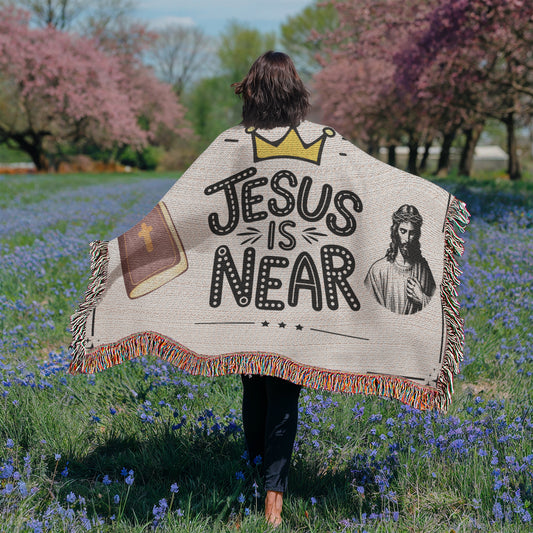 JESUS IS NEAR - WOVEN HEIRLOOM BLANKET