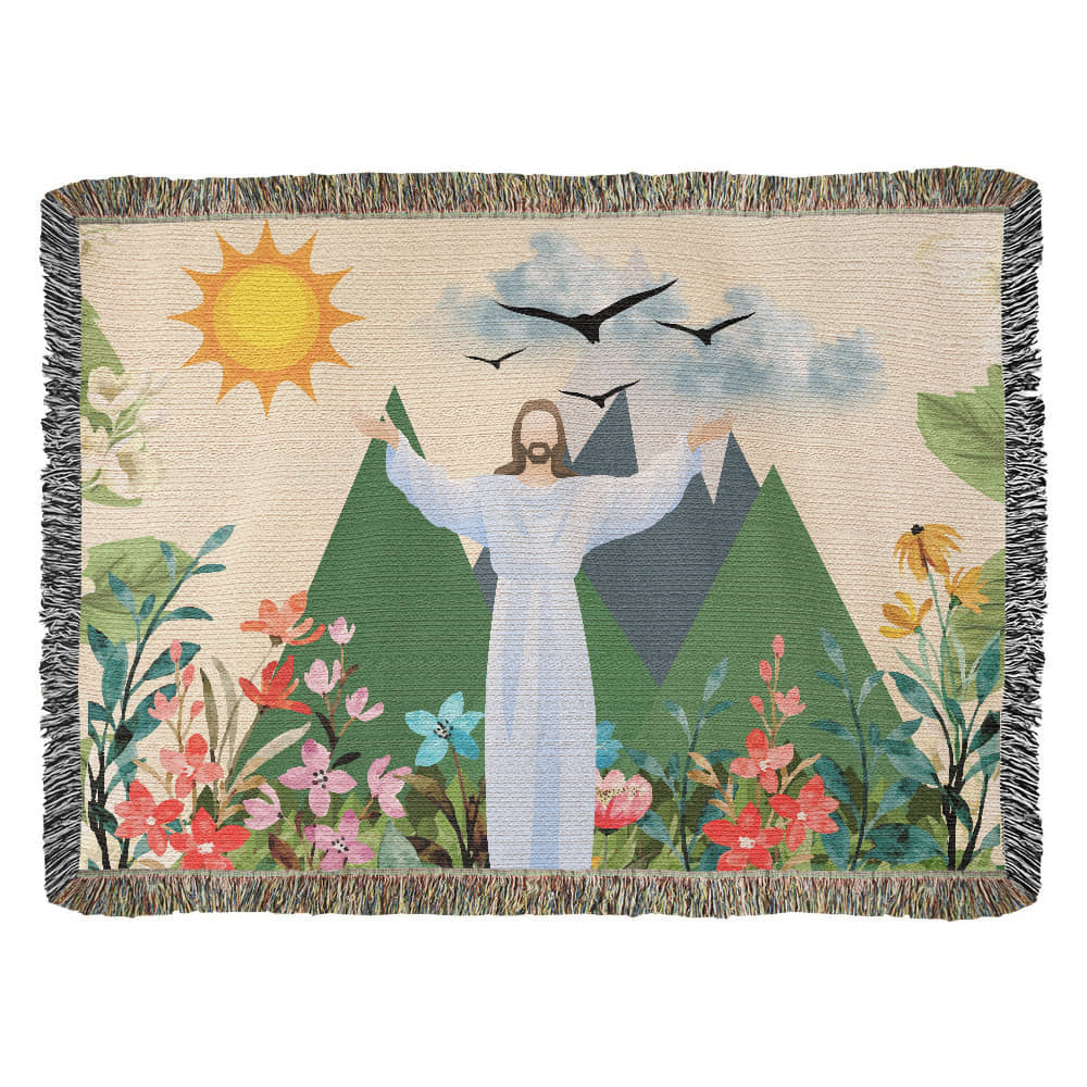 JESUS MOVES MOUNTAINS - WOVEN HEIRLOOM BLANKET