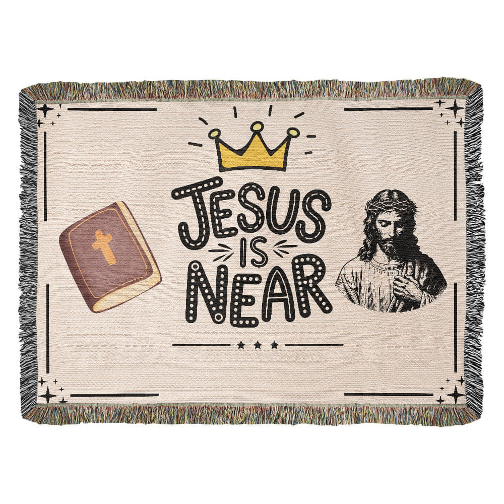 JESUS IS NEAR - WOVEN HEIRLOOM BLANKET