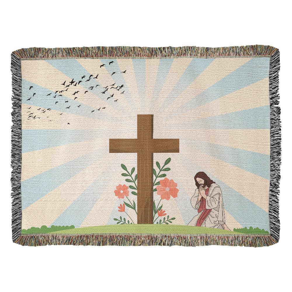 JESUS PRAYING - WOVEN HEIRLOOM BLANKET