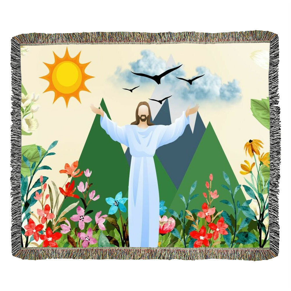 JESUS MOVES MOUNTAINS - WOVEN HEIRLOOM BLANKET