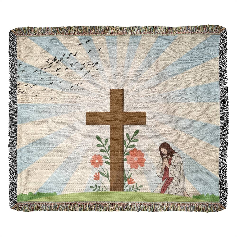 JESUS PRAYING - WOVEN HEIRLOOM BLANKET
