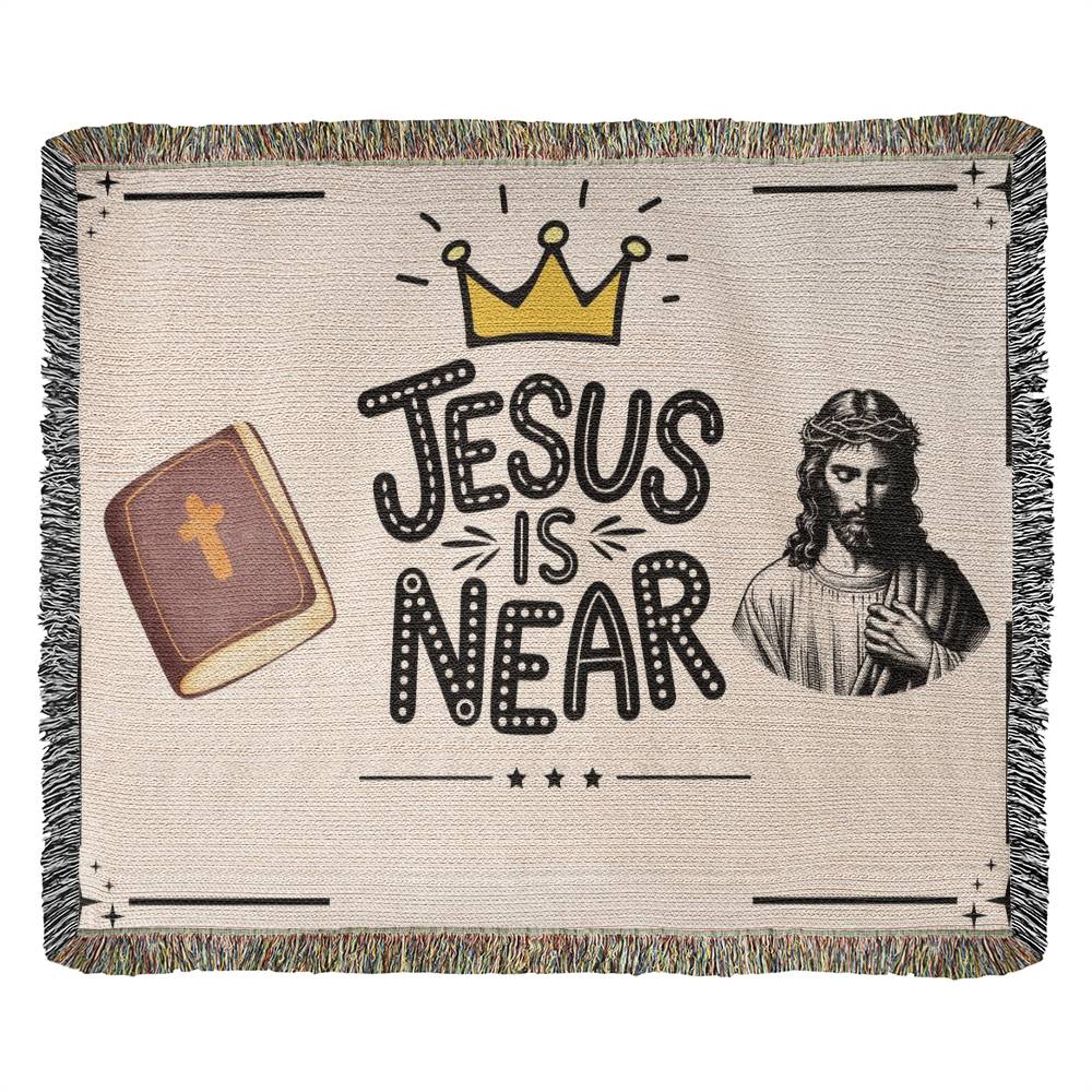 JESUS IS NEAR - WOVEN HEIRLOOM BLANKET